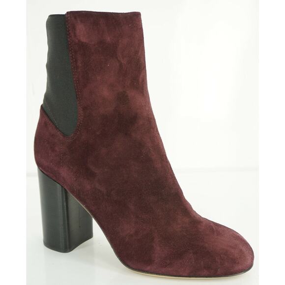 Rag & Bone Agnes Wine Suede Leather Heels Ankle Boots  Stretch  Chelsea - Picture 2 of 11